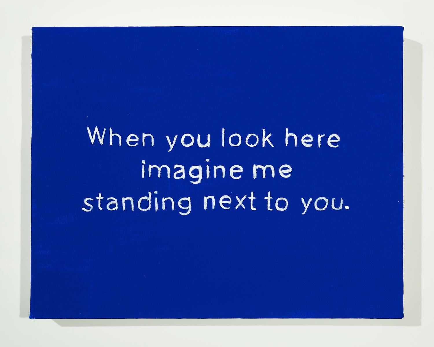 "The Thoughts in My Head #41 Standing Next to You" conceptual text painting - Art by Lisa Levy