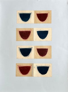 Blue and Red, eight prints on antique paper 
