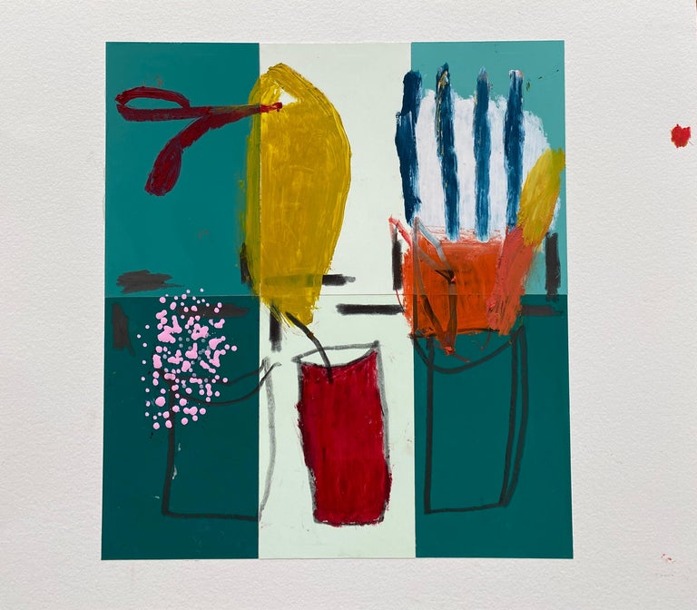 Lisa Lightman - Botanical Three; collage on paper For Sale at 1stDibs