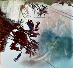 Dusk, Botanical, Painting on Photograph