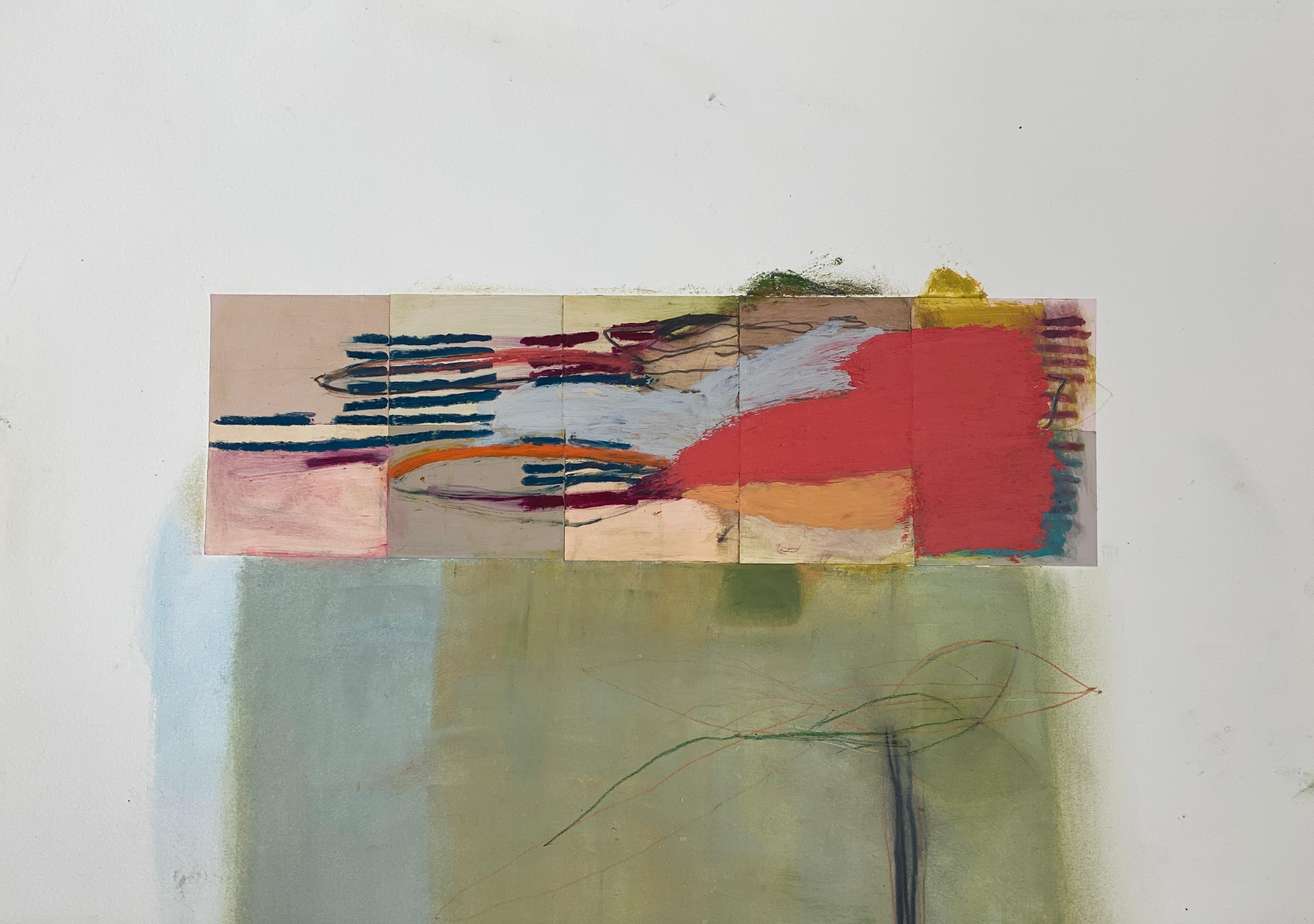 Shadow of Spring: mixed media collage on paper, 2022 - Mixed Media Art by Lisa Lightman