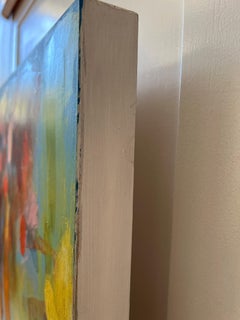 Afternoon Delight. No. 2 Botanical, Flower Orange, Blue, Red, on Board