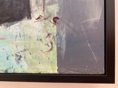 As It Is: Triptych, abstract on board, blue and green