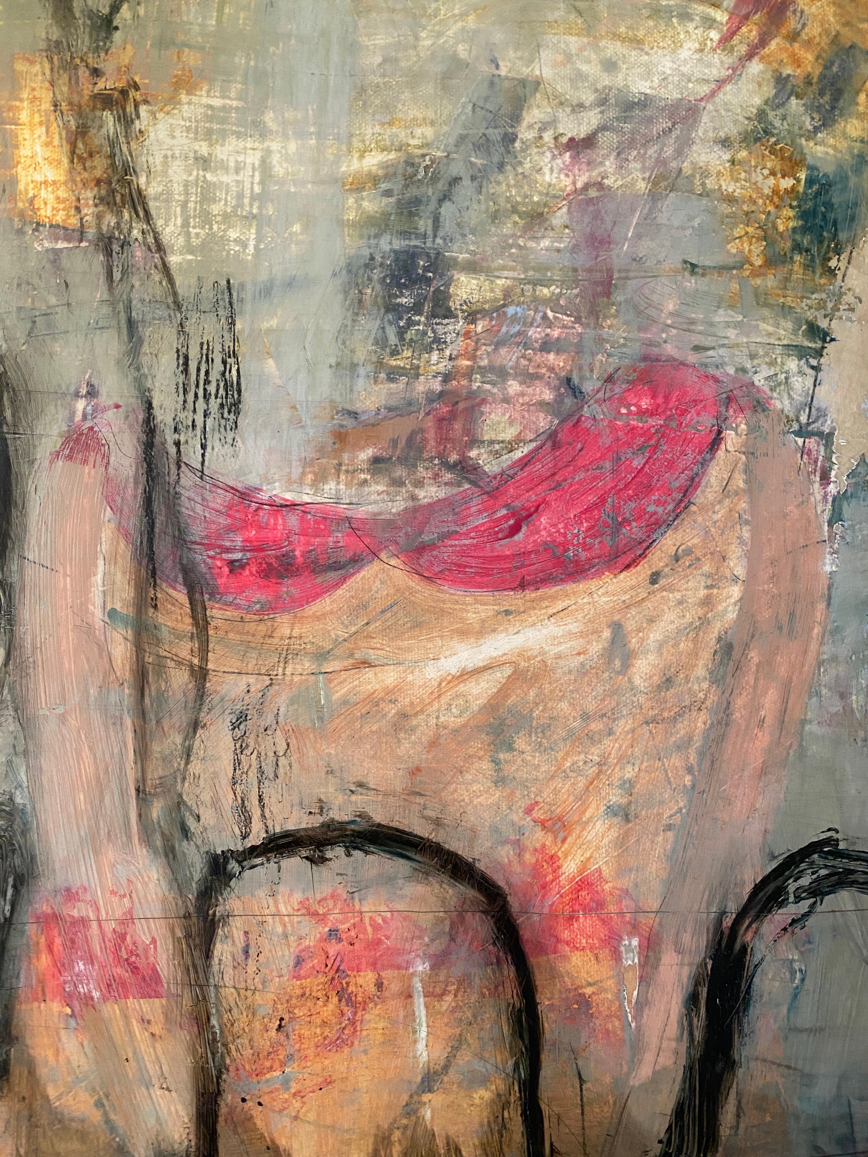 Vor dem Beginning: figurativ, Öl, Graphit auf Leinwand über Karton, 2008 – Painting von Lisa Lightman