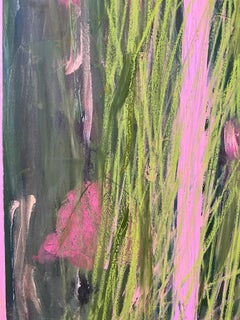 Grass Four pink and green botanical on paper