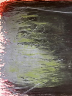 Grass One, black, gray abstract, botanical