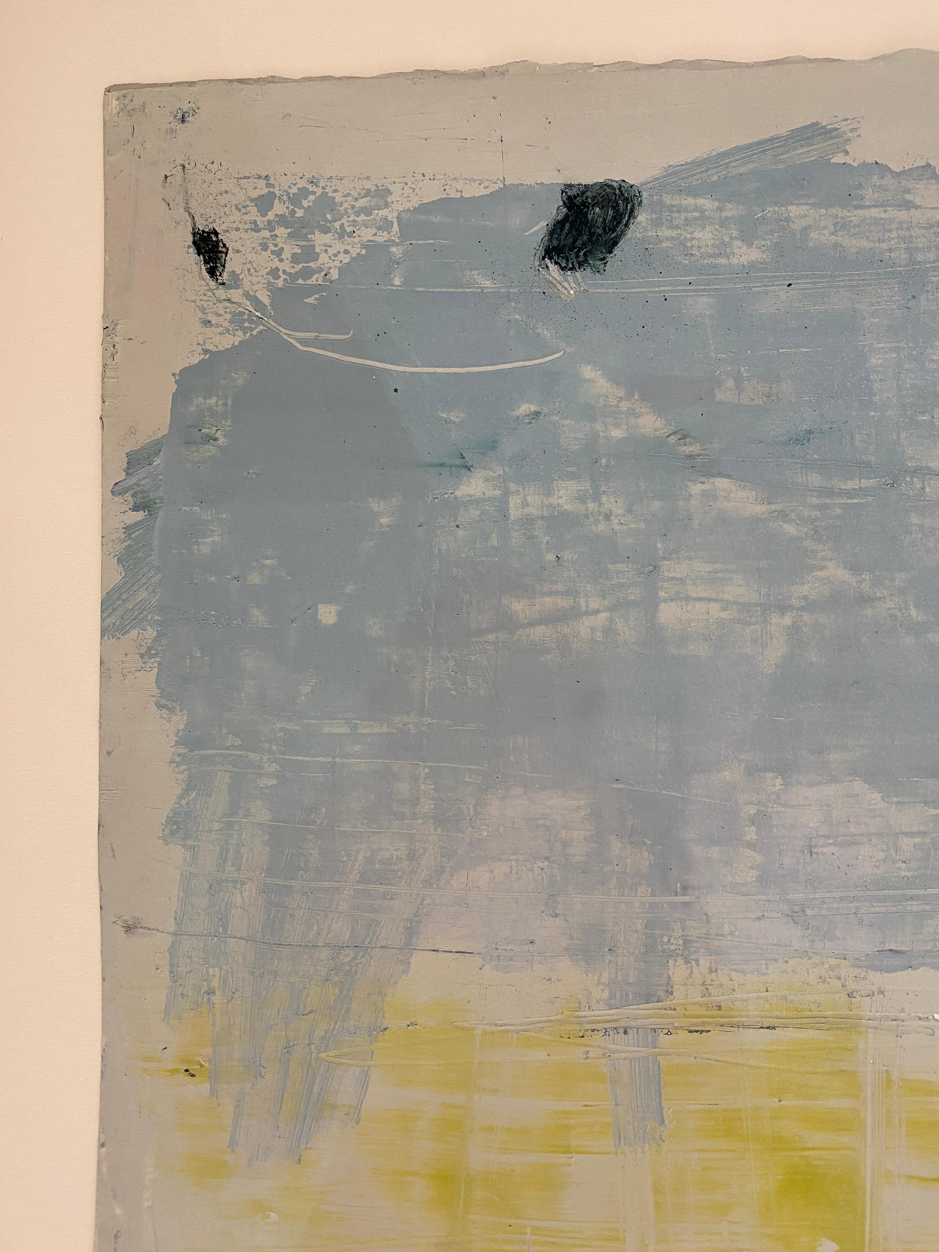 Océan, mer et ciel : minimaliste, huile, pastel sur papier, 2012 - Abstrait Painting par Lisa Lightman