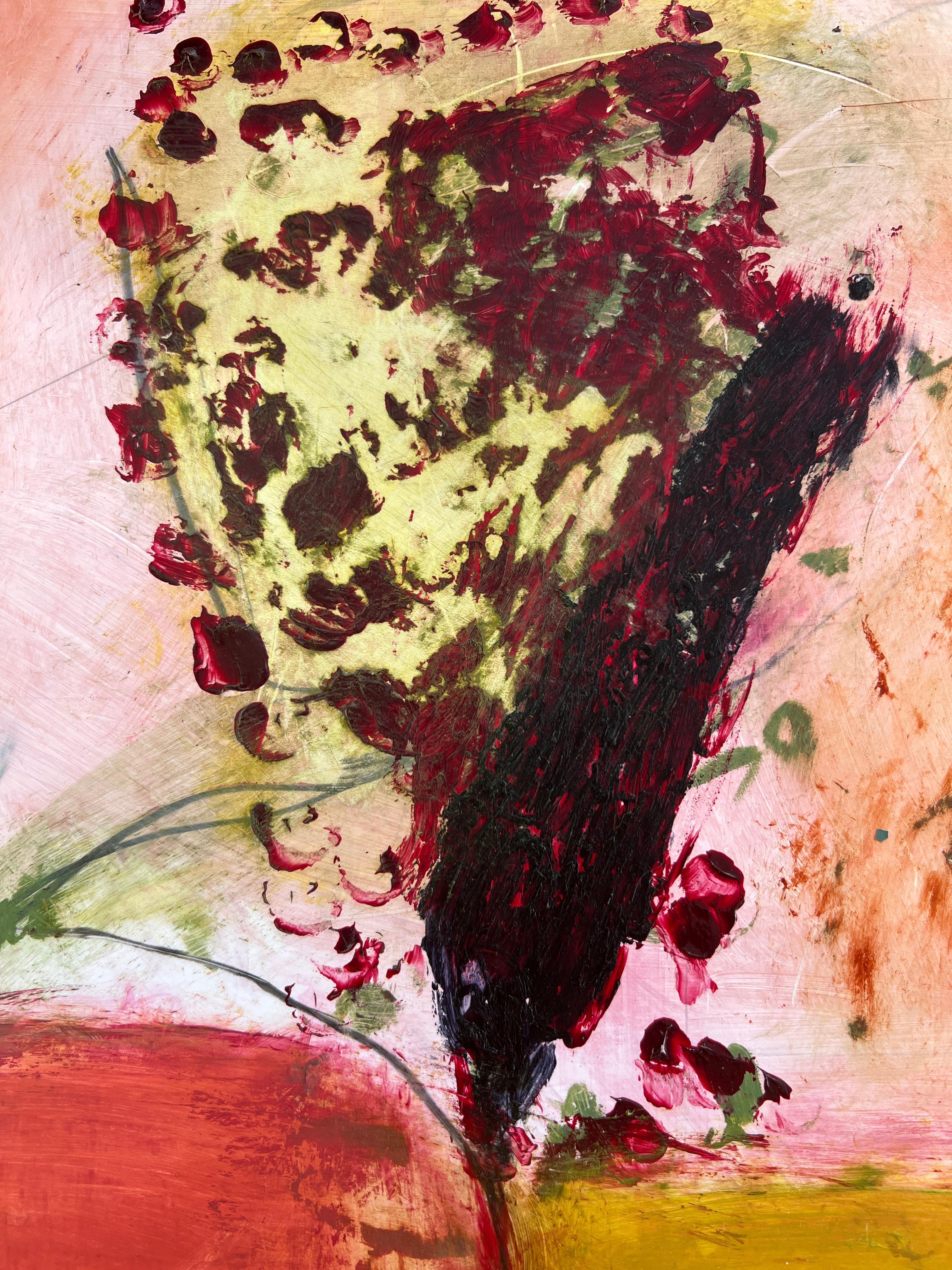 Sense of Possibility; botanical, abstract on Yupo paper - Painting by Lisa Lightman