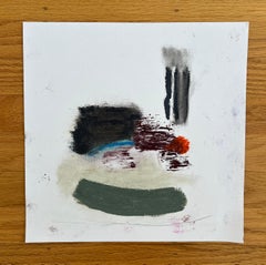 The Japanese Garden, abstract, on paper, oil stick, graphite