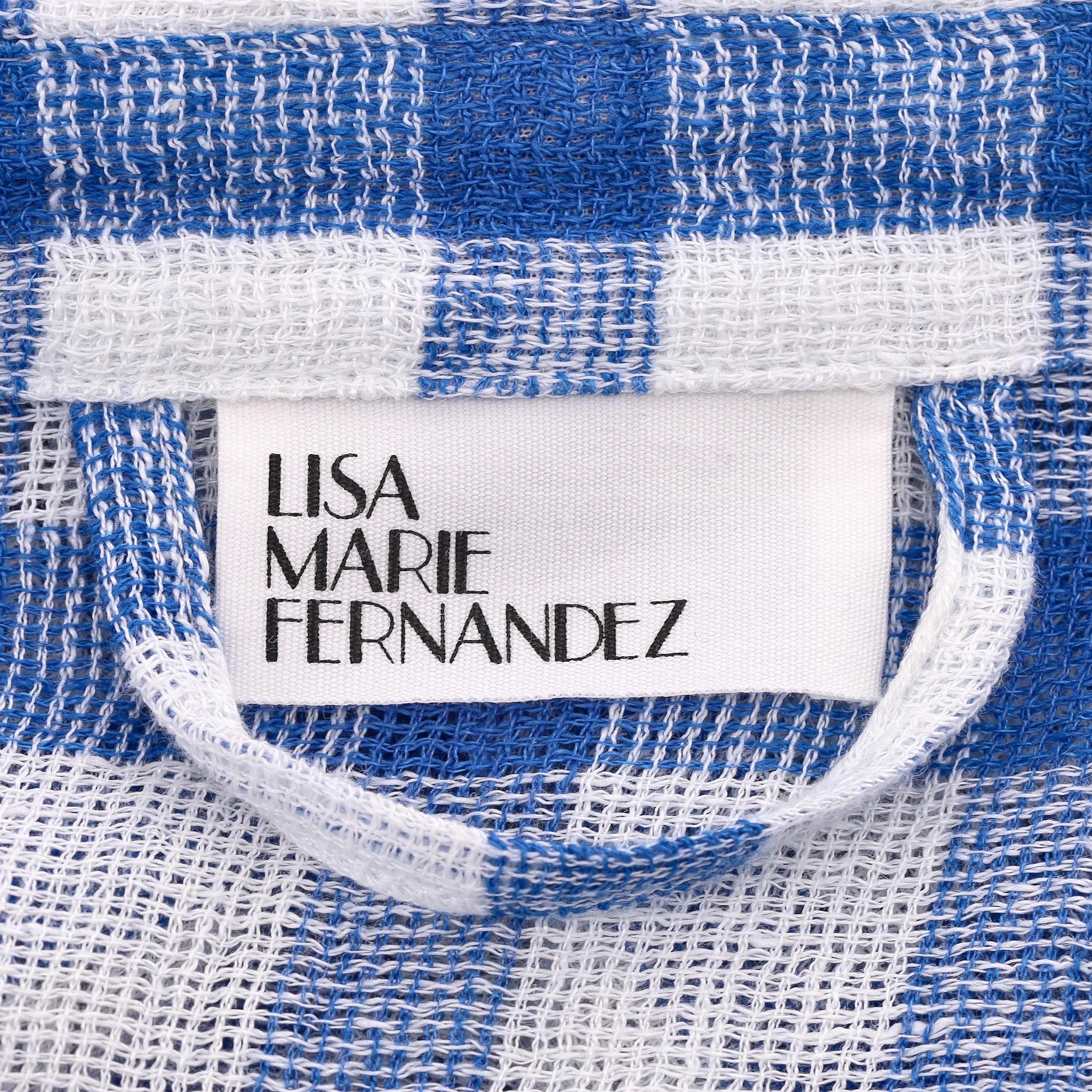 Lisa Marie Fernandez Belted Gingham Linen Dress 1