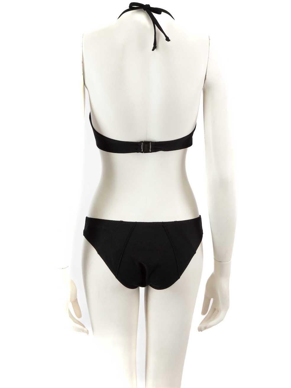 Lisa Marie Fernandez Black Boned Halter Neck Bikini Size S In New Condition For Sale In London, GB