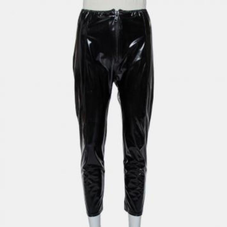 Lisa Marie Fernandez Black Faux leather Zip Front Hannah Cropped Leggings M For Sale 6