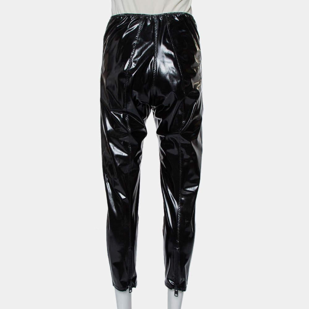 Lisa Marie Fernandez Black Faux leather Zip Front Hannah Cropped Leggings M In Good Condition In Dubai, Al Qouz 2