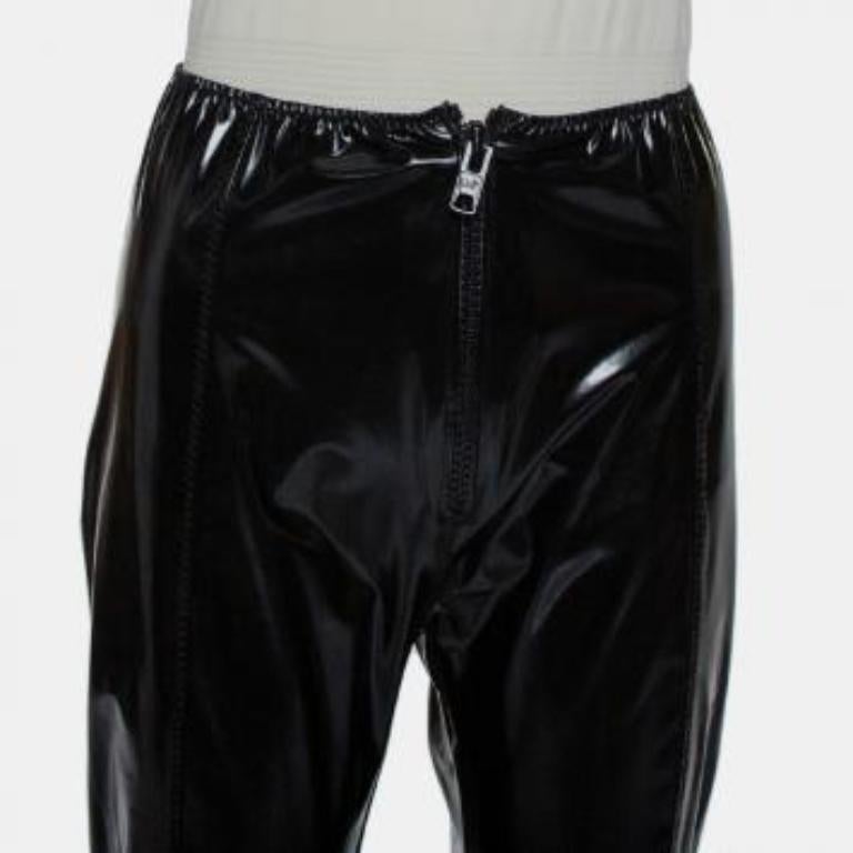 Lisa Marie Fernandez Black Faux leather Zip Front Hannah Cropped Leggings M For Sale 3