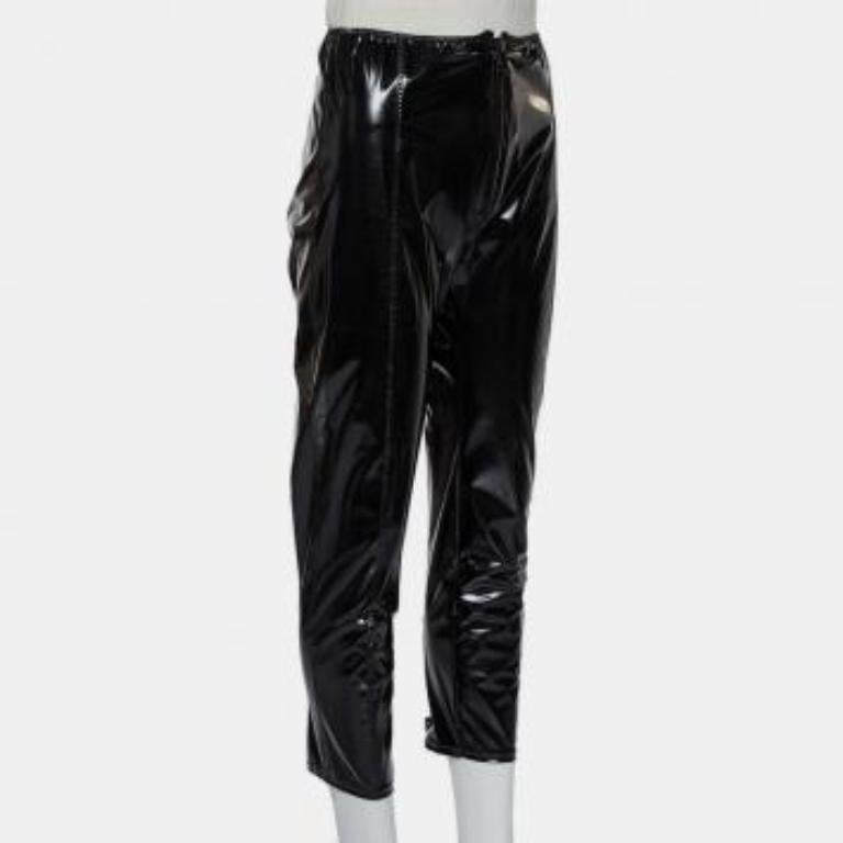 Lisa Marie Fernandez Black Faux leather Zip Front Hannah Cropped Leggings M For Sale 4