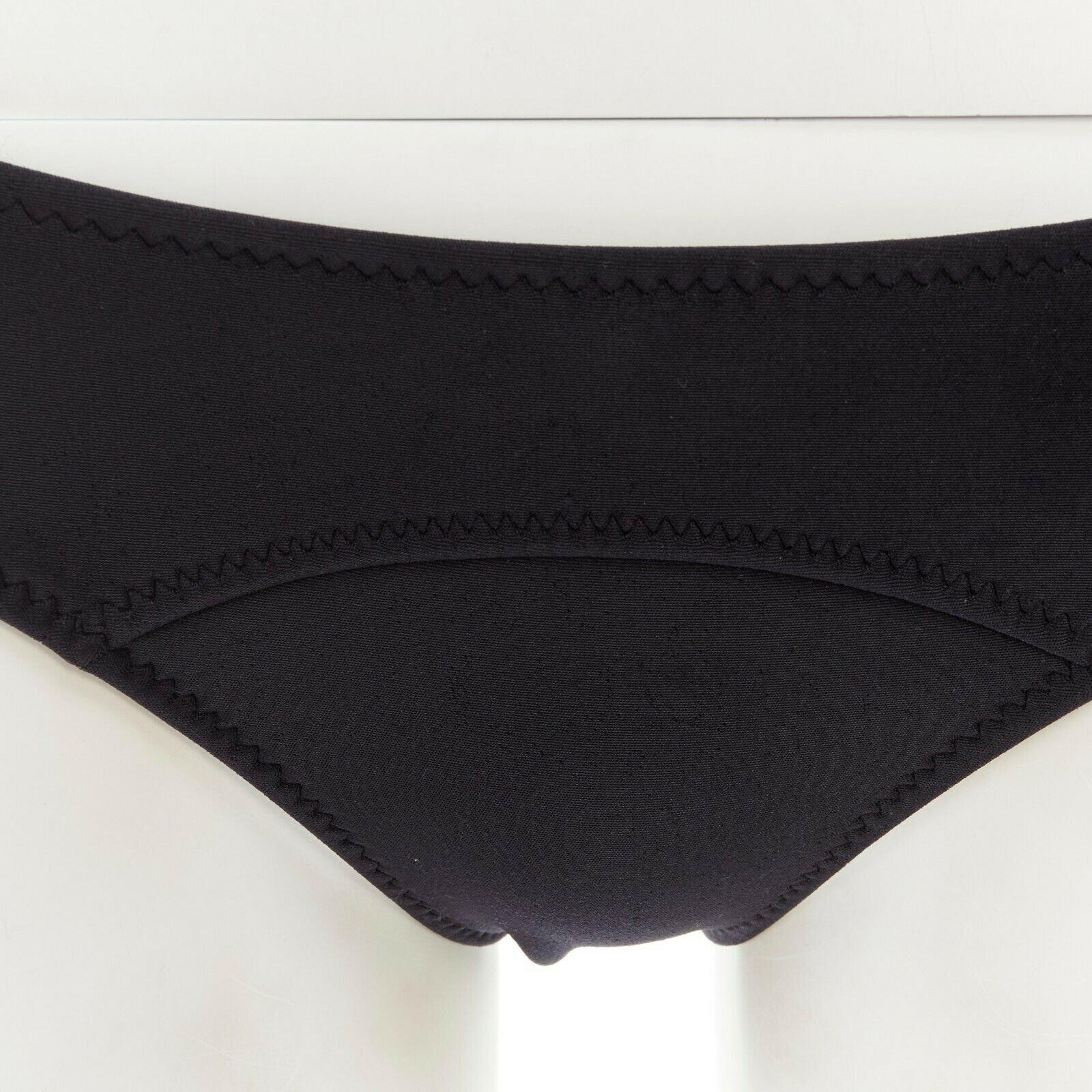 Women's LISA MARIE FERNANDEZ black scuba zip front strapless 2 piece bikini set