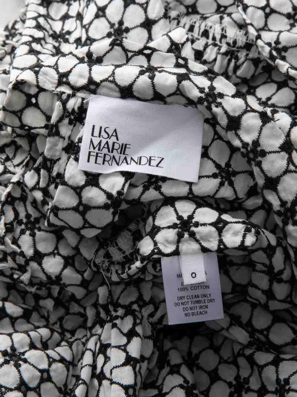 Women's Lisa Marie Fernandez Black & White Floral Mini Dress Size XXS For Sale