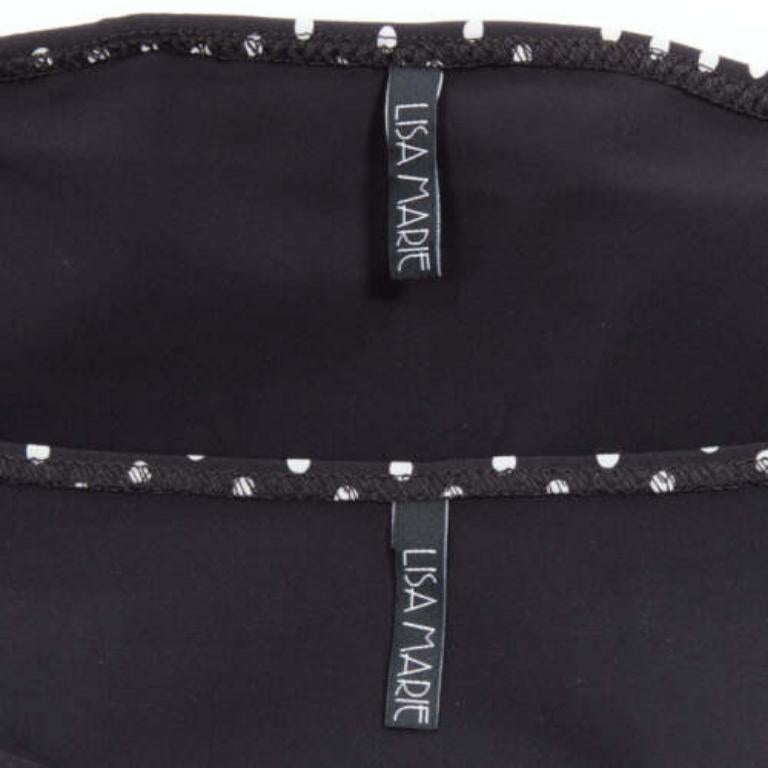 LISA MARIE FERNANDEZ schwarz weiß gepunktet Rüsche aus Schulter 2pc Bikini Sz.1 S im Angebot 4
