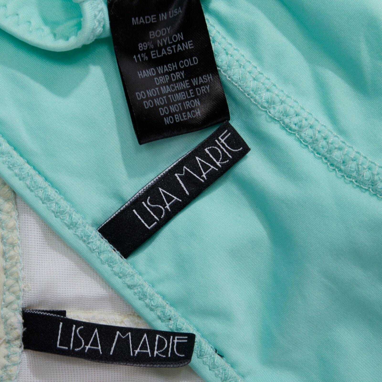 LISA MARIE FERNANDEZ Lisa Marie halter zip sky blue white crop 2 piece bikini 5