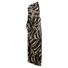 Lisa Marie Fernandez One Shoulder Printed Devoré Crepe Maxi Dress Uk 10