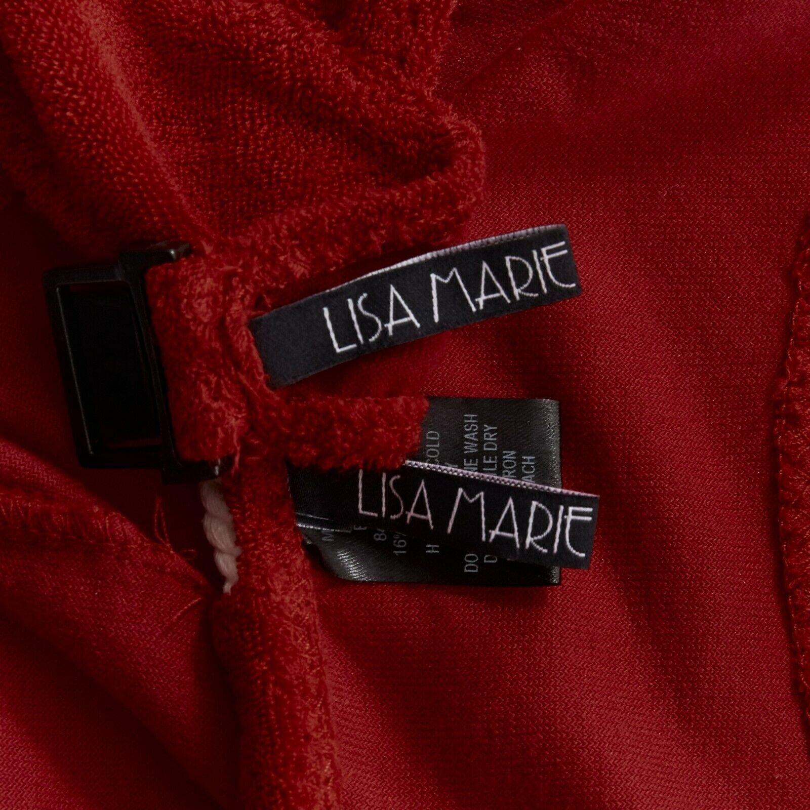 Women's LISA MARIE FERNANDEZ red towelling rope drawstring detail 2 piece bikini set