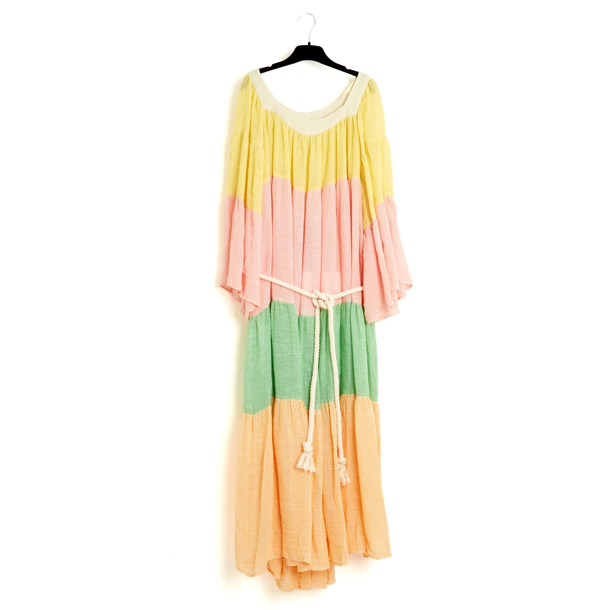 Lisa Marie Fernandez Bata FR40 Vestido de capas en tejido pastel UK12 US10 en venta 1