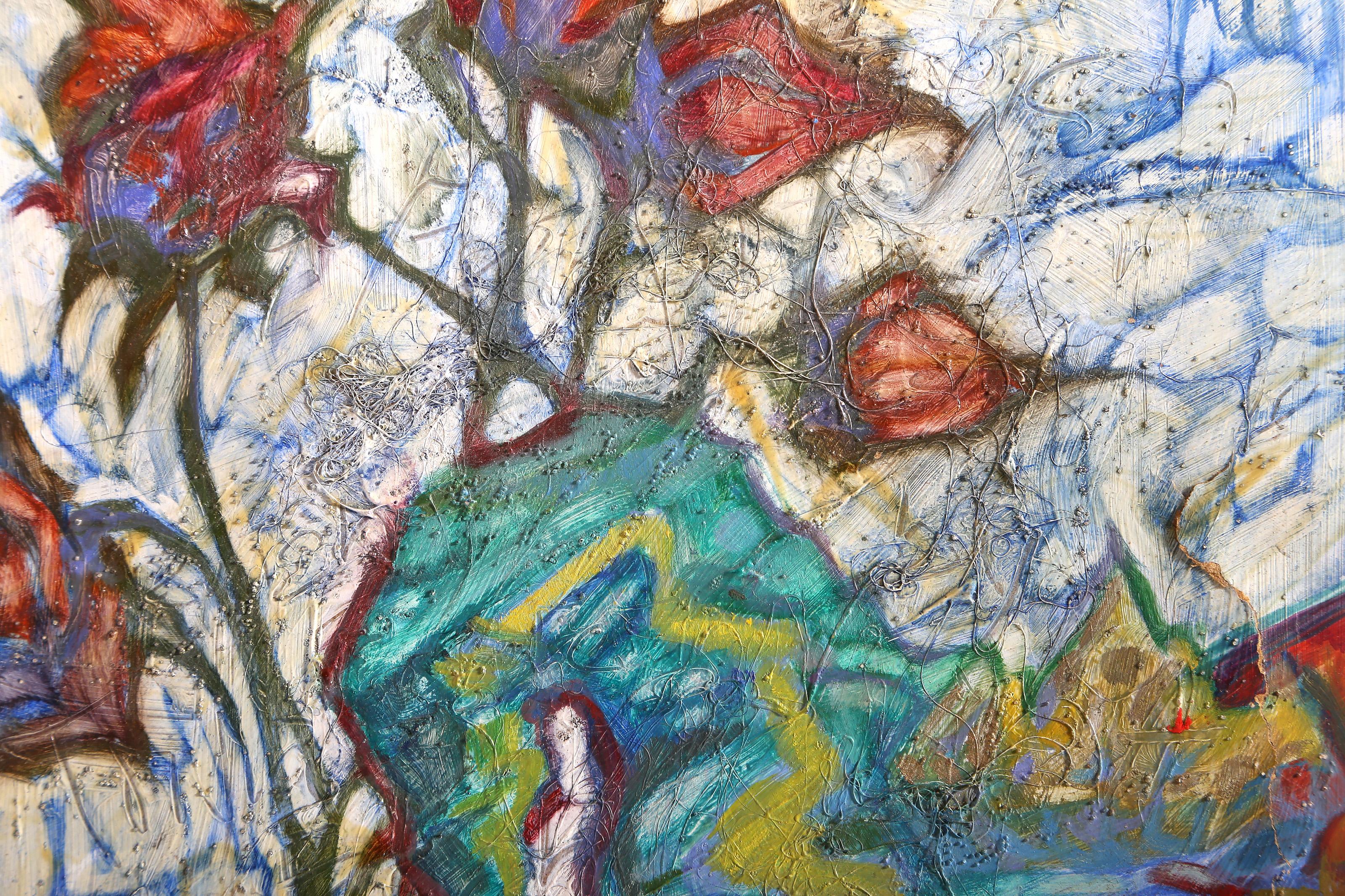 Crowned Figure, Surrealist Mixed Media Painting by Lisa Martin For Sale 1