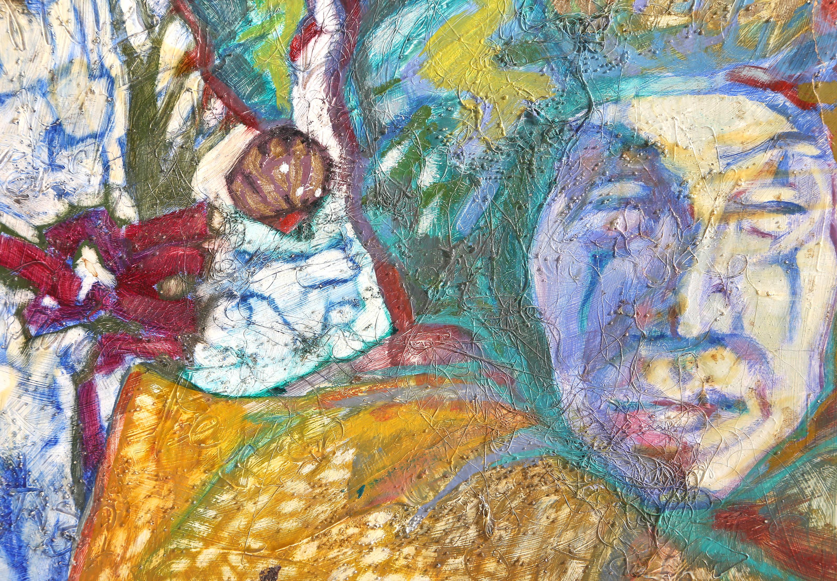 Crowned Figure, Surrealist Mixed Media Painting by Lisa Martin For Sale 2