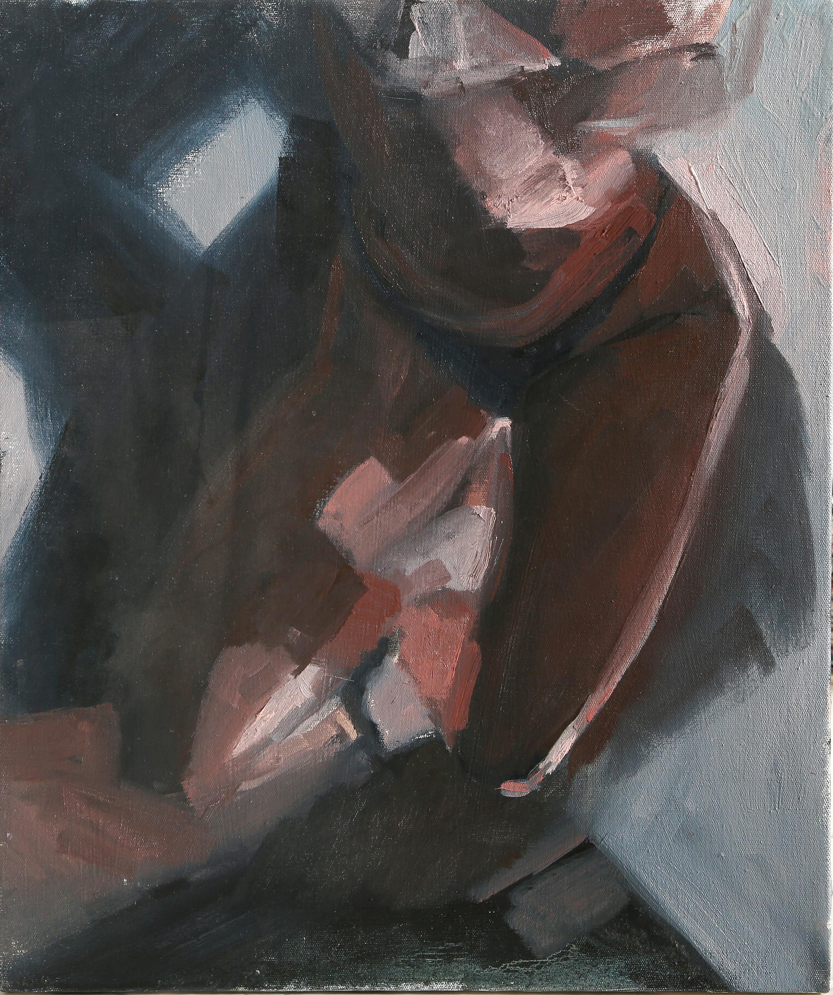 Lisa Martin - Kneeling Woman, Year:  circa 1996, Medium:  Oil on Canvas, Size:  18 x 15 in. (45.72 x 38.1 cm)
