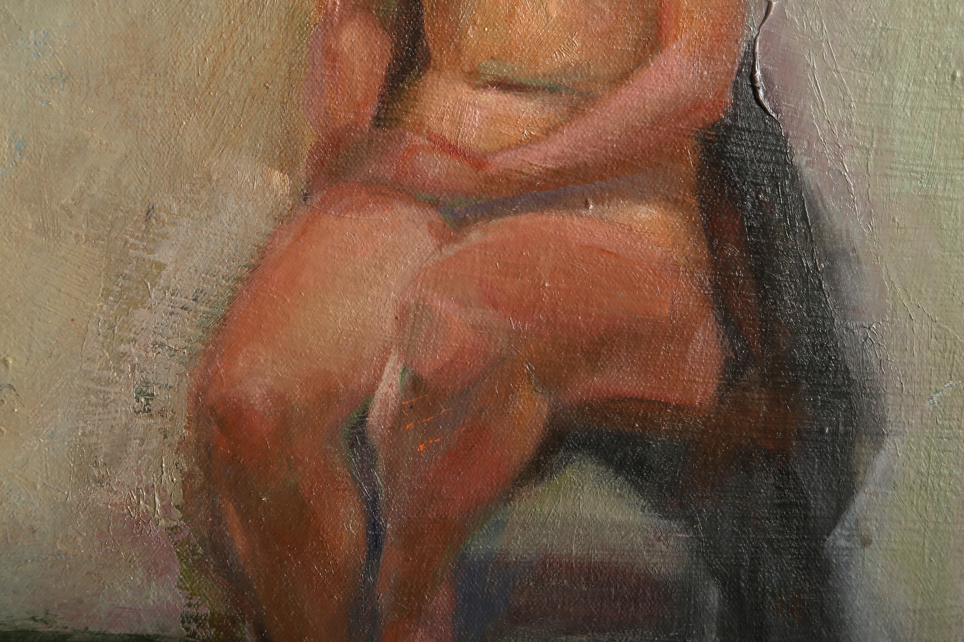 Nude Figure Study II, Impressionist Oil Painting by Lisa Martin For Sale 2
