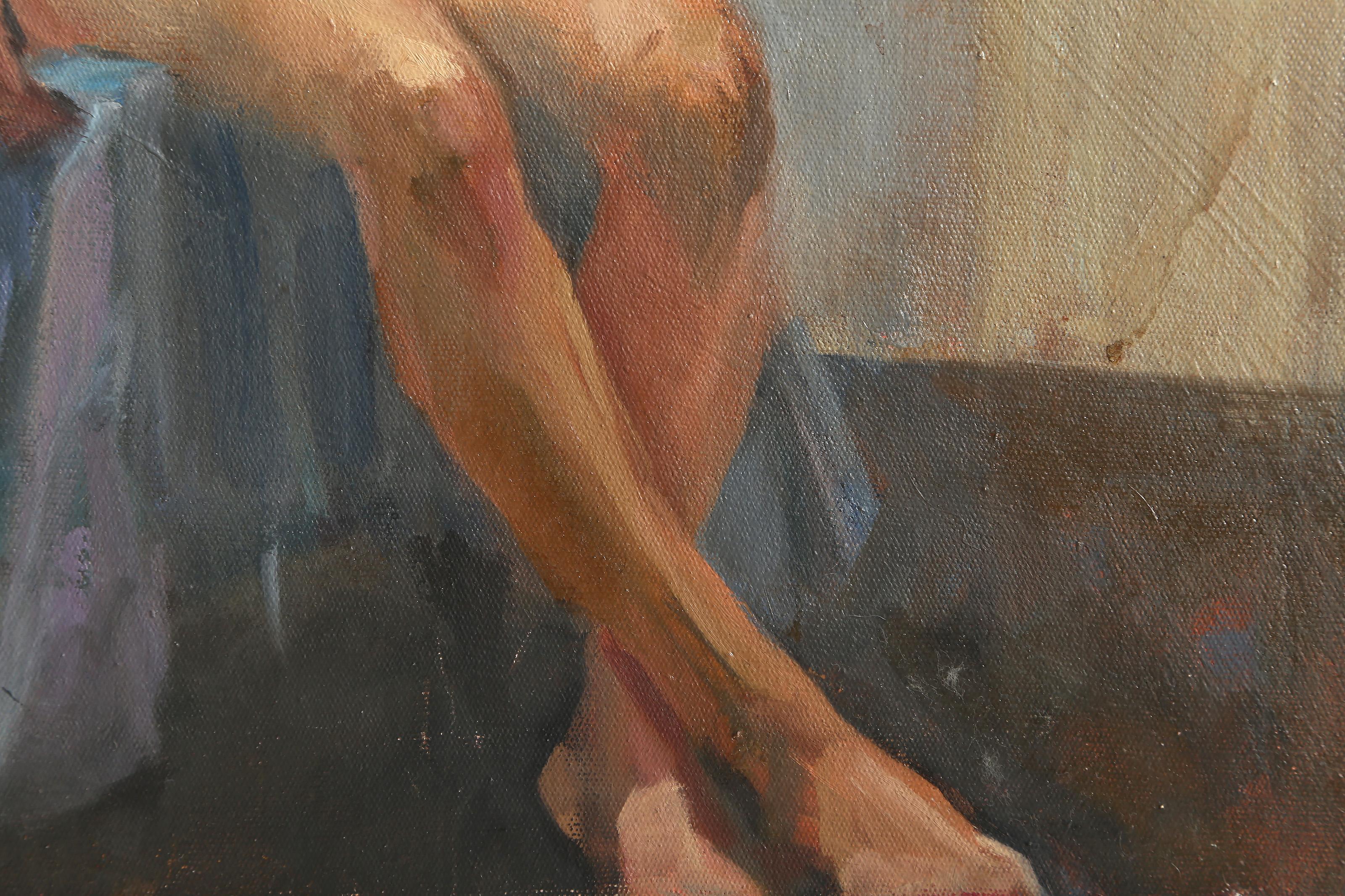 Nude Figure Study III, Impressionist Oil Painting by Lisa Martin For Sale 2