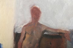 Nude Male Figure Study, Impressionist Oil Painting by Lisa Martin
