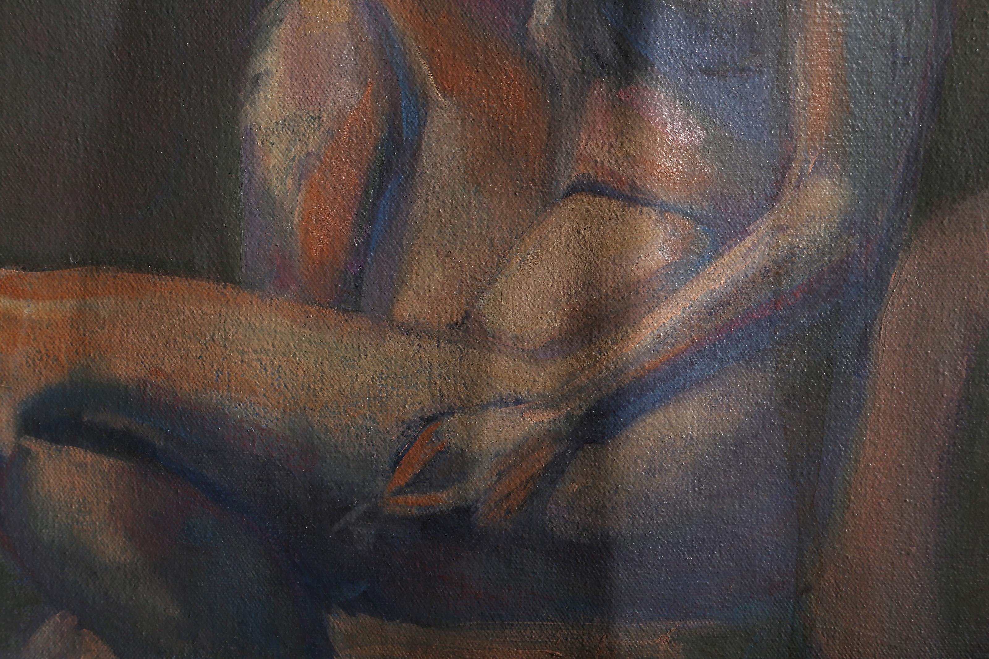 Profile of Nude Woman III, Modern Oil Painting by Lisa Martin For Sale 1