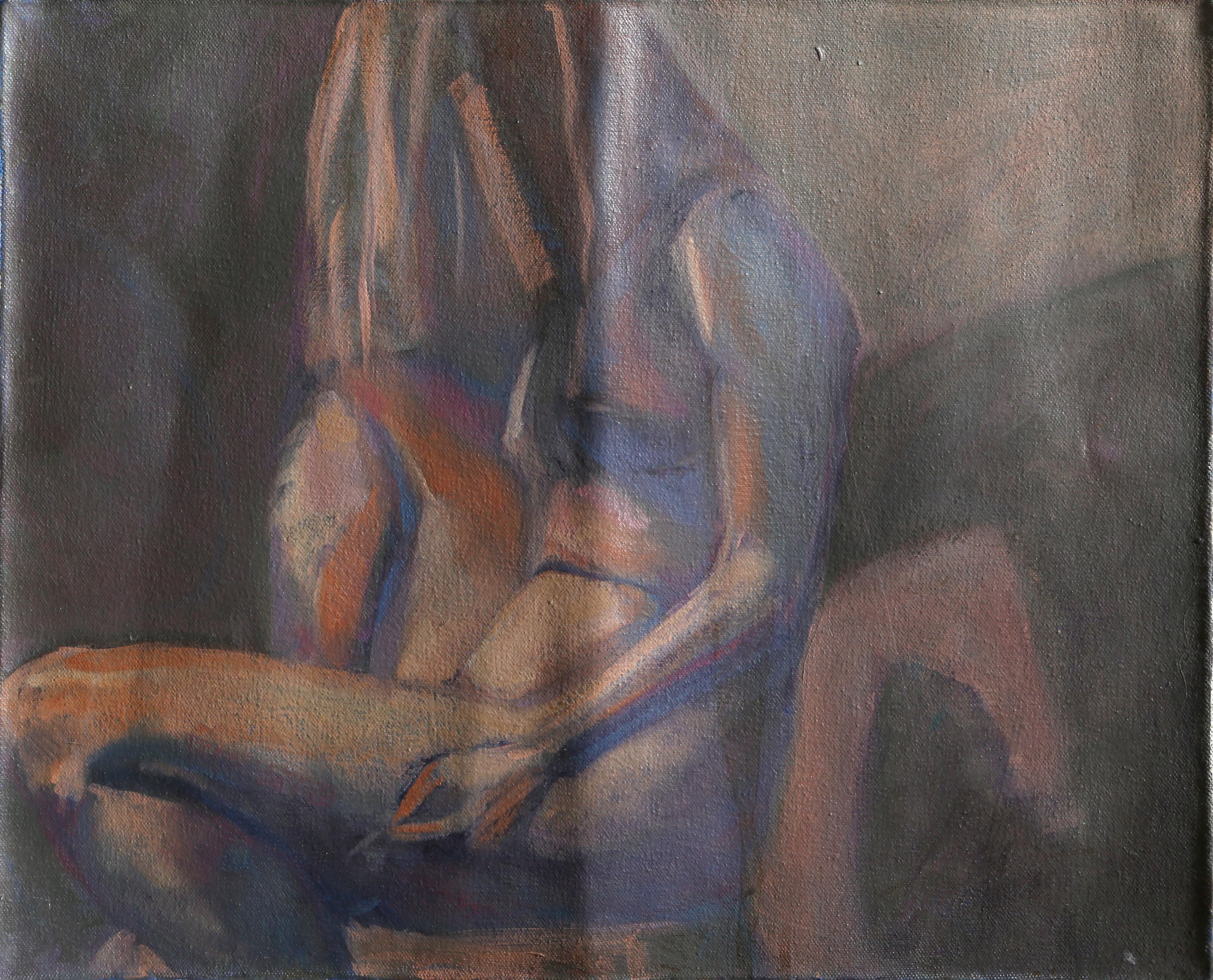 Lisa Martin - Profile of Nude Woman III, Year:  circa 2000, Medium:  Oil on Canvas, Size:  14.75 x 18 in. (37.47 x 45.72 cm)
