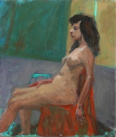 Profile of Nude Woman, Impressionist Oil Painting by Lisa Martin