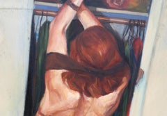 Woman Dressing, Photorealist Oil Painting by Lisa Martin