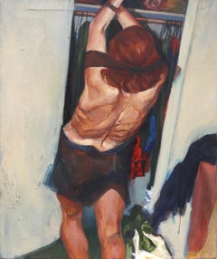 Woman Dressing, Photorealist Oil Painting by Lisa Martin