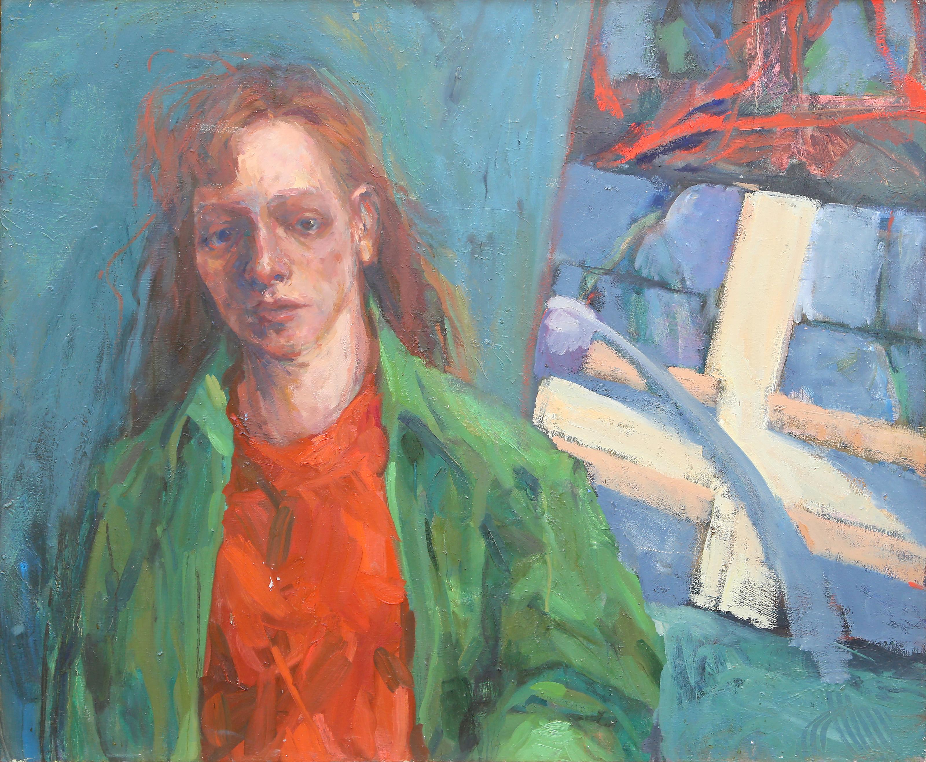 Lisa Martin - Woman in Red and Green, Year:  circa 1996, Medium:  Oil on Canvas, Size:  42 x 50.25 in. (106.68 x 127.64 cm)
