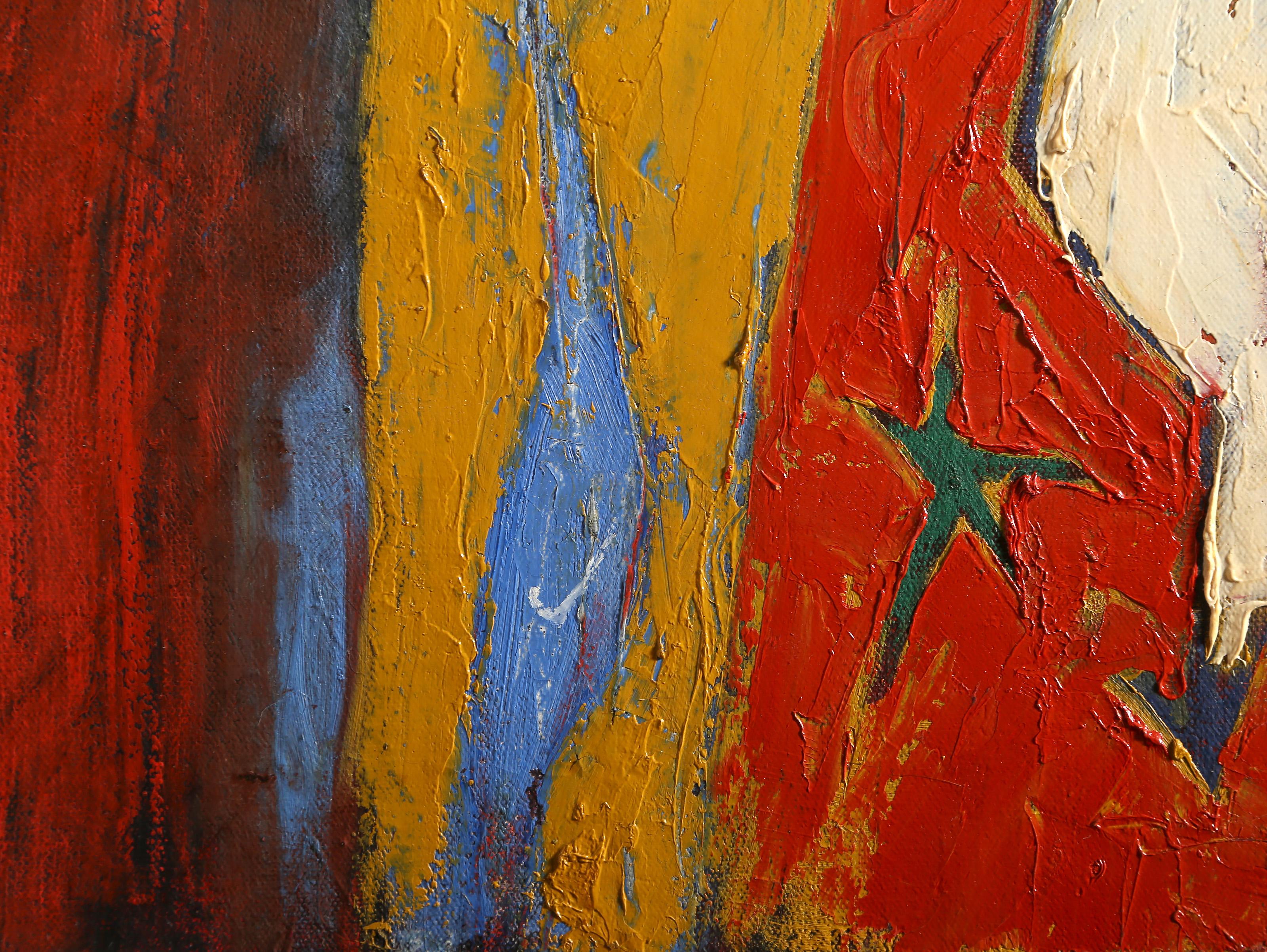 Woman in Red, Surrealist Oil Painting by Lisa Martin For Sale 2