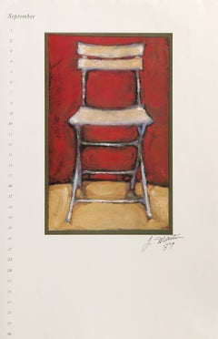 Vintage Red Chair, Modern Offset Print by Lisa Martin