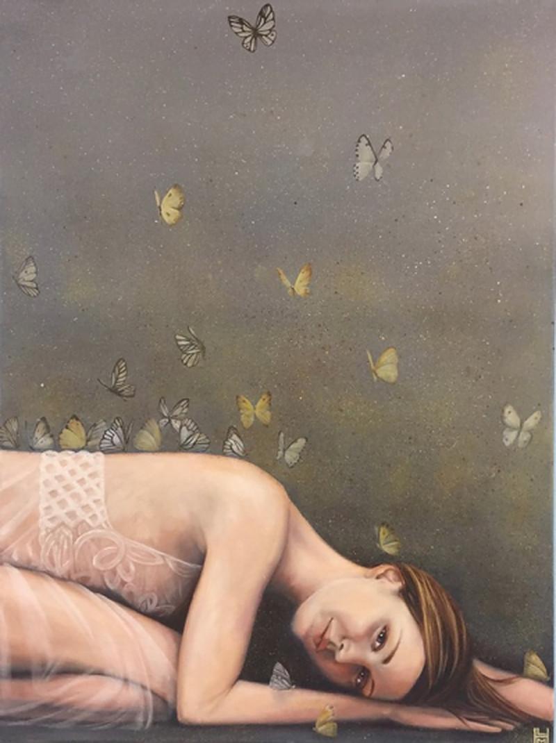 Lisa Matrundola Figurative Painting - Butterfly 1, 2018
