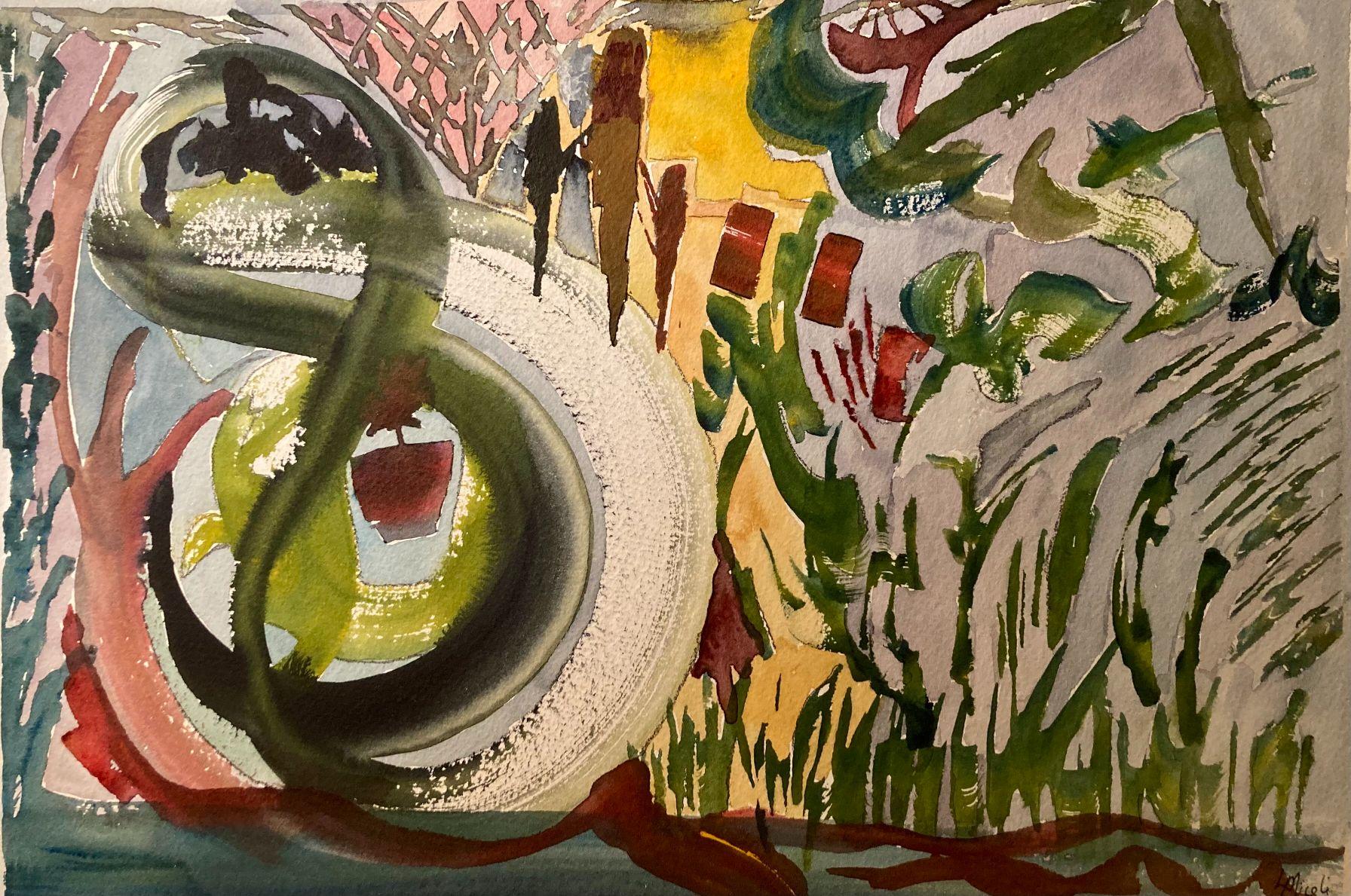 « Traveling » de Lisa Miceli, peinture à l'aquarelle en vente 1