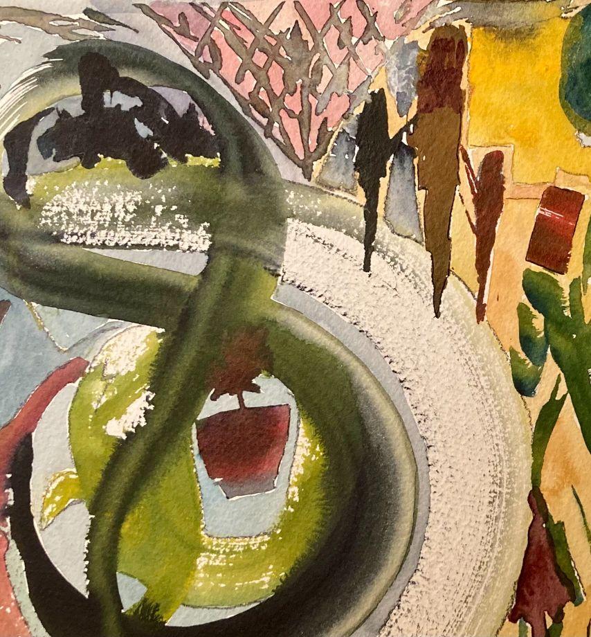 « Traveling » de Lisa Miceli, peinture à l'aquarelle en vente 2