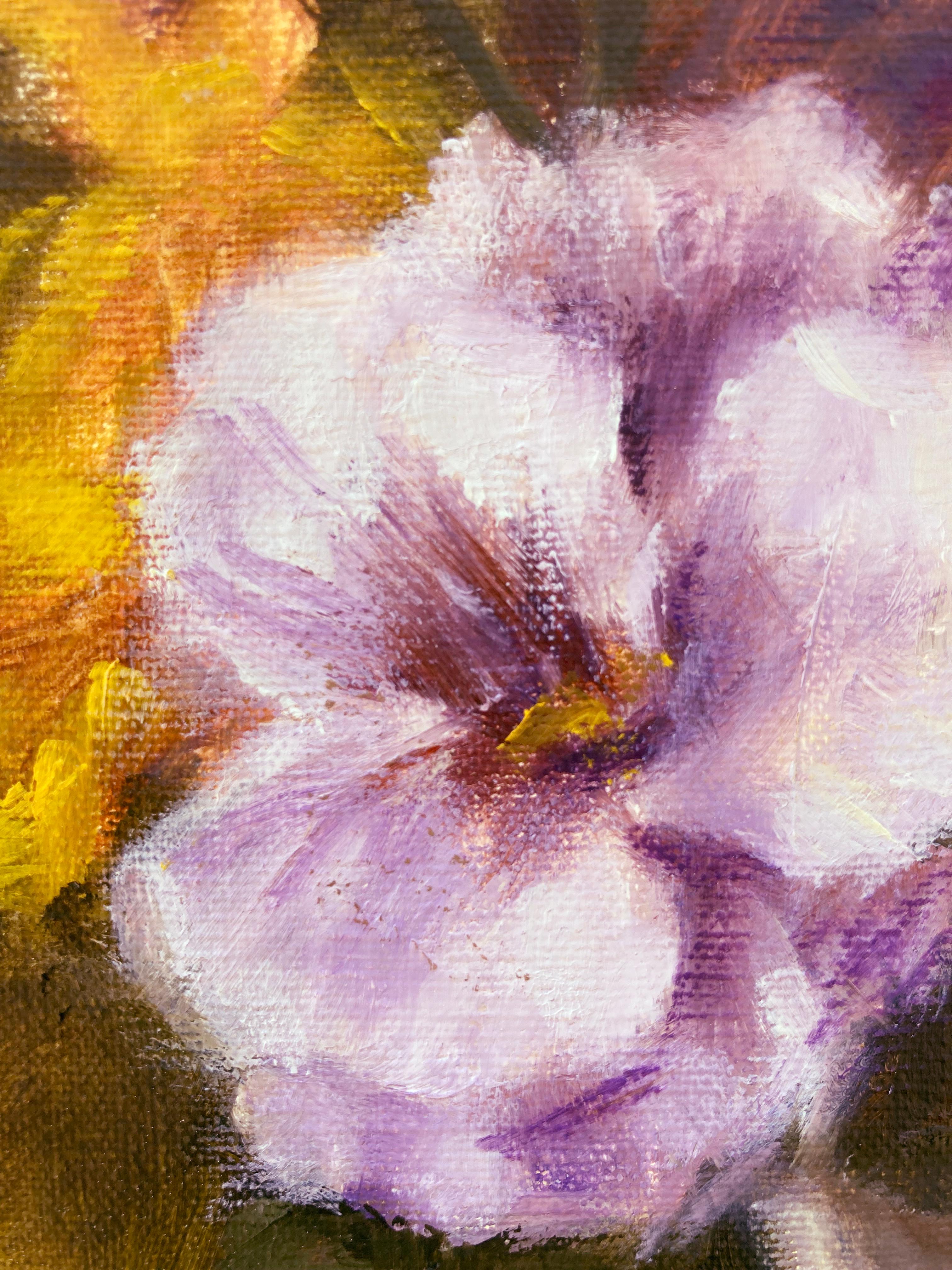 Lavender Pansy, Oil Painting For Sale 1