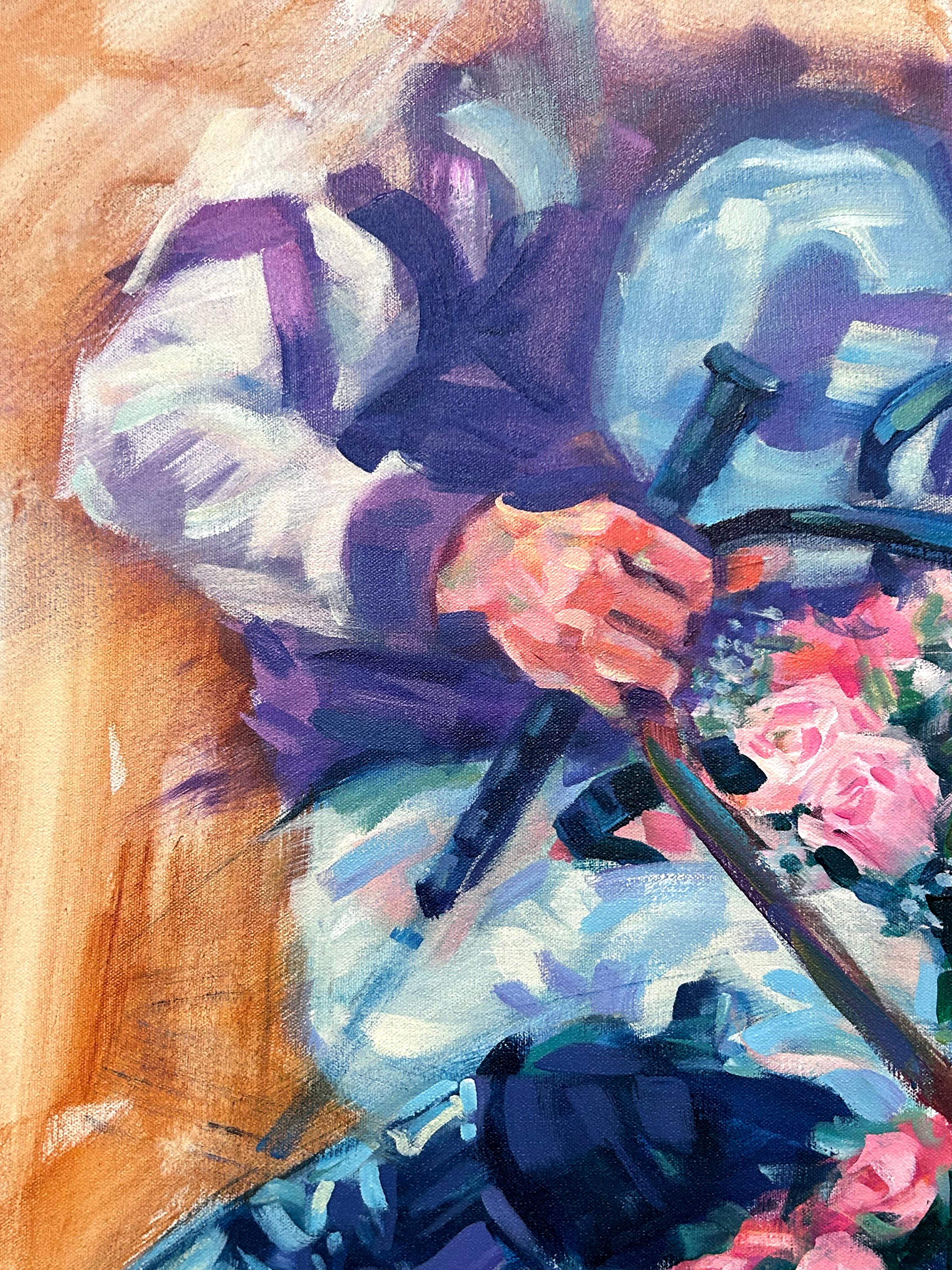 Lisa Palombo, „Arthur's Ride“, 40x30 Whitney Vollblutpferdrennen-Gemälde im Angebot 7