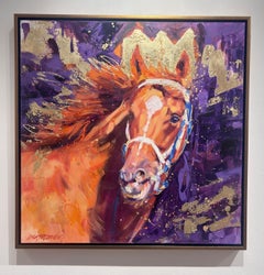 Lisa Palombo, "Crown Prince", 40x40 Secretariat Equine Horse Painting