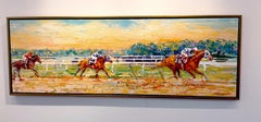 Lisa Palombo, "Meadow Stable Mates" Secretariat Horse Race Marlboro Cup Painting