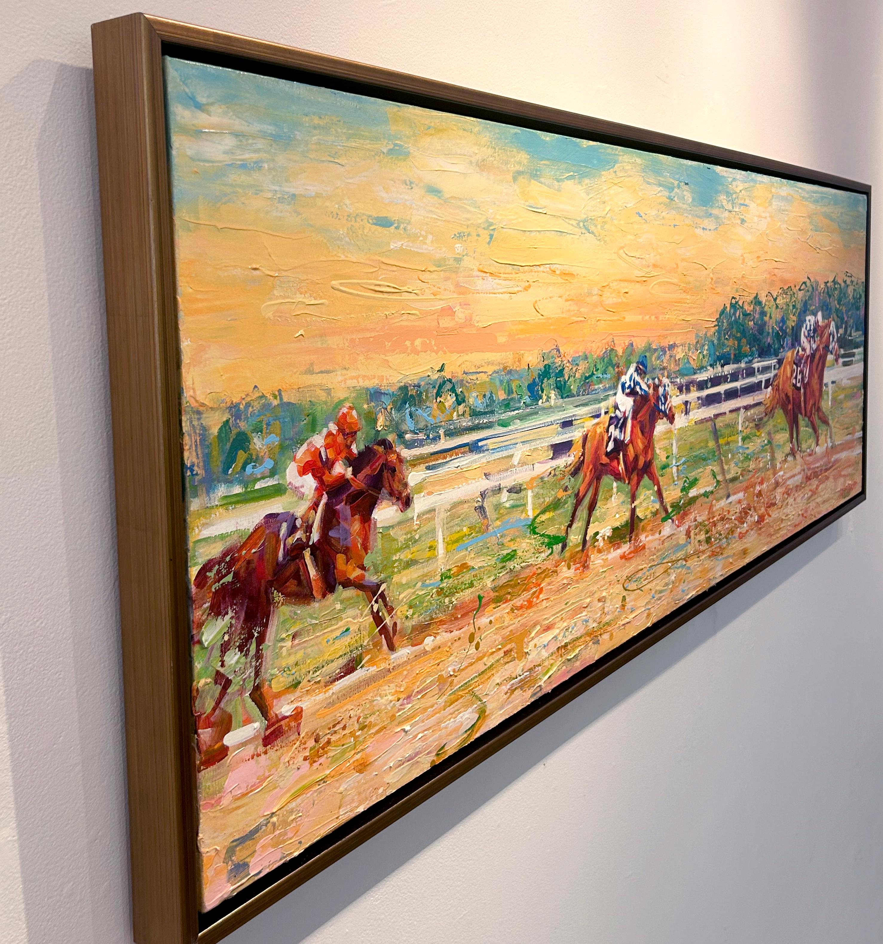 This bold and colorful equine impressionist painting, 