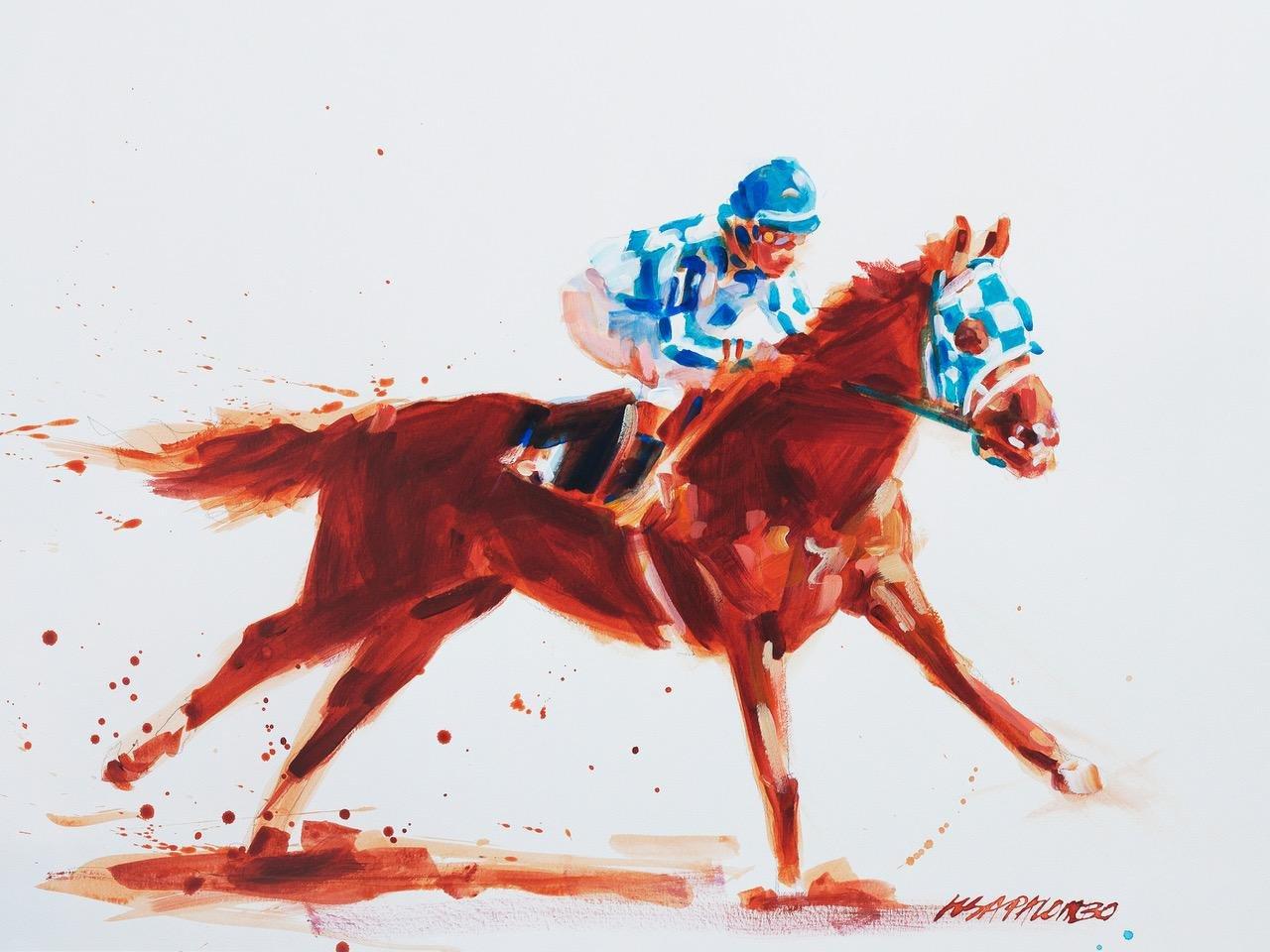 Lisa Palombo, "More Than Just a Horse" Secretariat Equine Acrylic Painting 