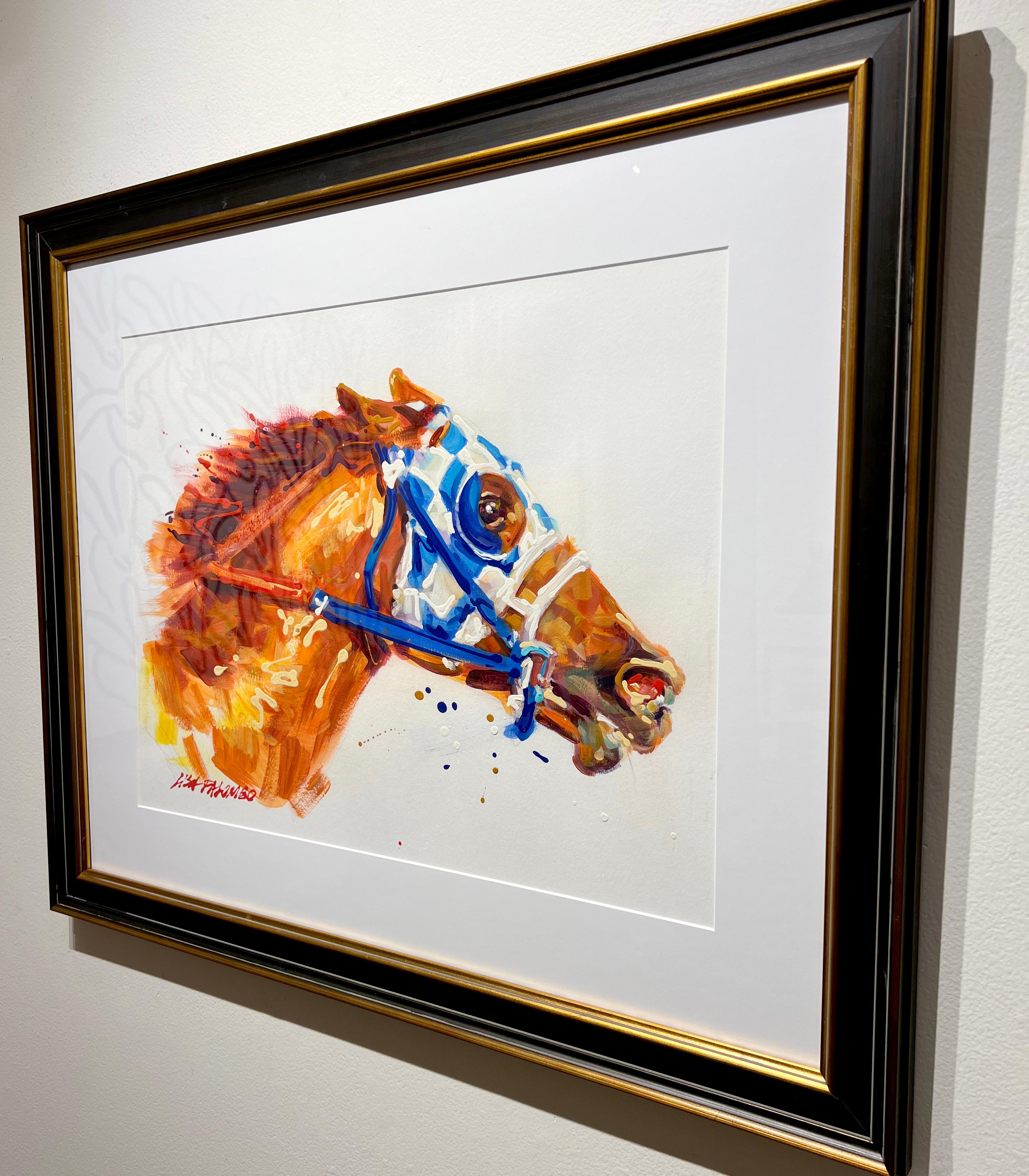 This bold and majestic equine impressionist painting, 